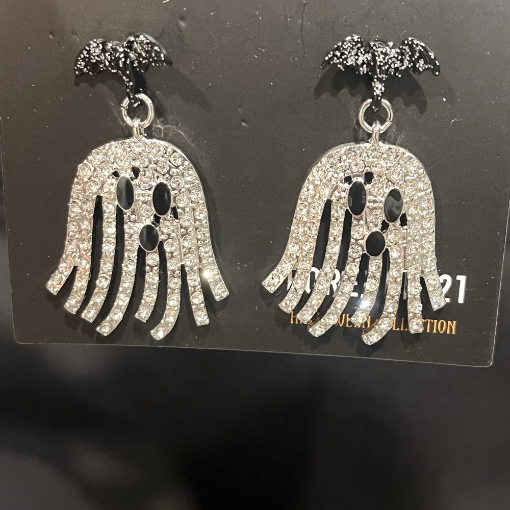 Rhinestone Ghost Earrings